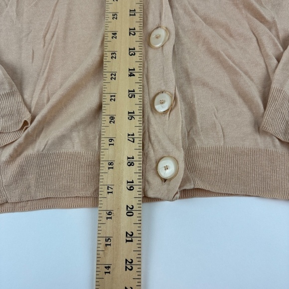 J Crew Cardigan Sweater Womens Small Tan Linen Silk - Picture 8 of 10